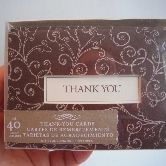 Brides a Wedding Collection 40 Count THANK YOU Cards Ivory with Envelopes, New - Picture 2 of 6